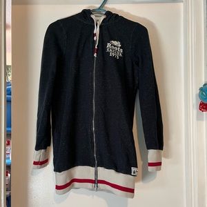 ROOTS LONG HOODED ZIP FRONT SWEATER